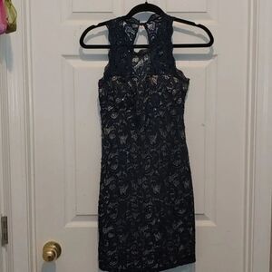 Sequin hearts navy lace dress Sz 9